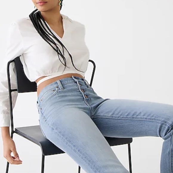 NWT J. Crew 9" mid rise demi-boot crop jean in Waterwood wash - Picture 5 of 12